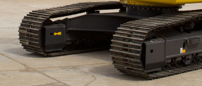 【X型履带架】采用了倾斜式履带架，减少泥土堆积。