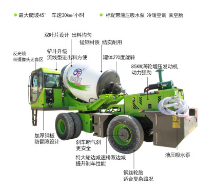 中科聚峰 JF-3.5C 自动上料搅拌车3.5方小型混凝土搅拌运输车水泥搅拌车